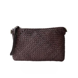 Woven leather bag