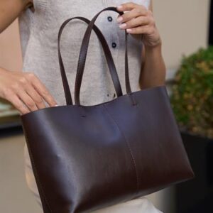 Tote Hand And Shoulder Bag Brown Minimal