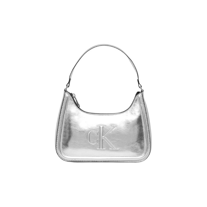 w Calvin Klein Bold cK Metallic Shoulder Bag ασημί